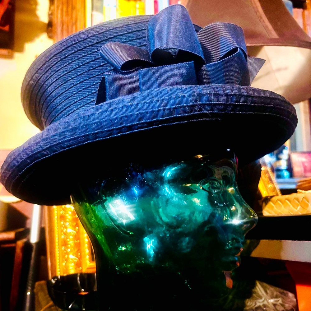 Eric Javits doesn’t disappoint - A Delightful Dark Blue Derby w/ a Big Bossy Bow
